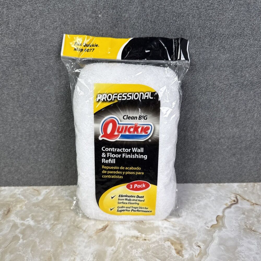 Quickie Professional Hardwood Floor Mop Refills Soft Terry Cloth 0774 OPEN